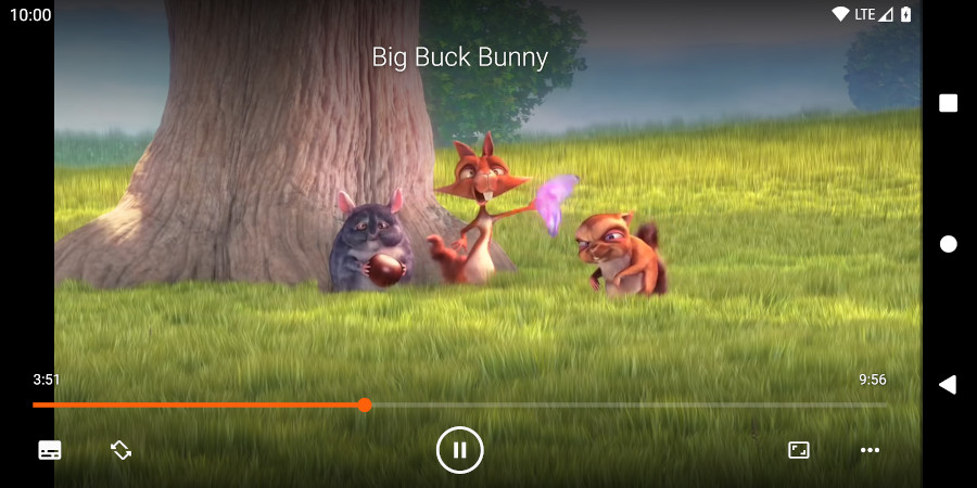 VLC 安卓版横屏播放视频的界面截图